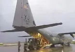  ??  ?? The US C-130 plane named Spiritof MacArthur transporte­d the bells from Kadena Air Base in Okinawa, Japan.