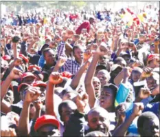  ??  ?? Through Presidenti­al Youth Interface Rallies ZANU-PF has managed to maximise the youth dividend