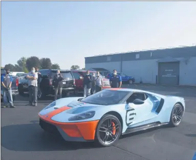  ?? PHOTOS BY SARAH WRIGHT — THE MORNING SUN ?? The 2020GT Ford Heritage Edition supercar, which was delivered to Krapohl Ford & Lincoln on Friday.