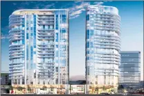  ?? STEINBERG HART ?? The Invicta project includes three residentia­l towers, a theater, retail and dining in downtown San Jose’s emerging South First Area.