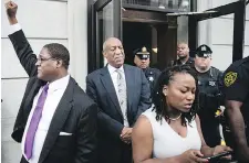  ?? MATT ROURKE / THE ASSOCIATED PRESS ?? Bill Cosby listens as a statement from his wife Camille is read aloud by Ebonee M. Benson outside the courthouse in Norristown, Pa., on Saturday.