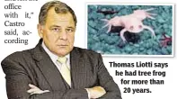  ??  ?? Thomas Liotti says he had tree frog for more than 20 years.