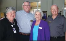  ??  ?? Suzanne Ward,
from left, Mike Moss, Sarah Kendall and Jim Blount visit at the Circle of Life Foundation launch.