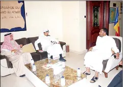  ??  ?? The Chadian Ambassador Agbash while receiving Sheikh Dhahwi.