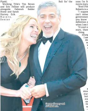  ??  ?? George Clooney and Julia Roberts.