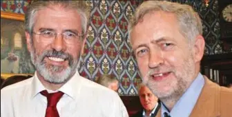  ??  ?? Supporter: Jeremy Corbyn with Gerry Adams at the House of Commons in 2008