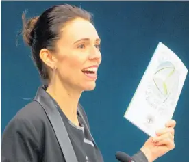  ??  ?? Prime Minister Jacinda Ardern at the announceme­nt about a trial of free school lunches.