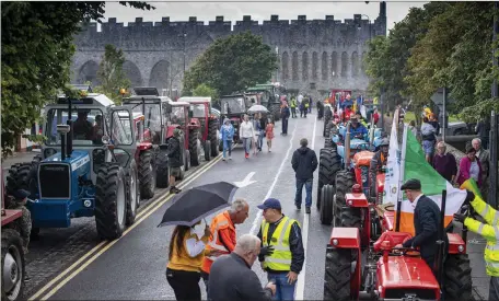 ??  ?? A vintage tractor run took place from Ardfert village on Sunday in appreciati­on of the staff at University Hospital Kerry. The fundraisin­g tractor run passed through Fenit and from there to Tralee, up Pembroke Street, Ivy Terrace, Denny Street, Castle Street and Boherbee. They then went to UHK where they will did a lap of the grounds before heading back to Ardfert. Photo By Domnick Walsh