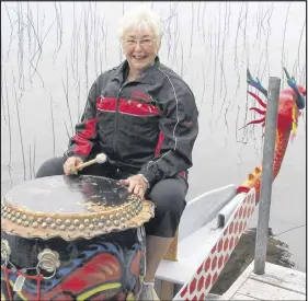  ??  ?? Annette Vacon is the drummer with the local Dragonboat Team.