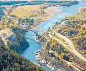  ?? ?? In full flow: the Kootenay River winds through the magical and under-visited region of Kootenays in British Columbia