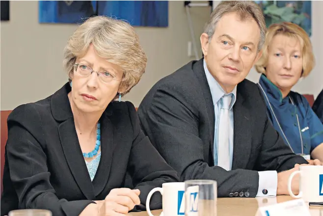  ?? ?? Patricia Hewitt, left, was health secretary under Sir Tony Blair from 2005 to 2007, during which time the head of the NHS resigned. She has been called in by Jeremy Hunt, the Chancellor, to advise on NHS efficiency