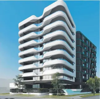  ??  ?? Artist’s impression of a building approved for 110-112 Frank St, Labrador.