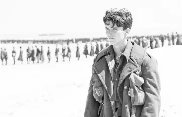  ??  ?? Fionn Whitehead in a scene from ‘Dunkirk’. — Courtesy of Warner Bros Pictures.