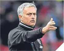  ??  ?? Jose Mourinho points the way ahead.