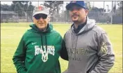  ?? Price family ?? RON PRICE, left, is an assistant under St. Monica coach Geoff McArthur, who he coached at Palisades.