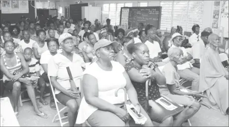  ??  ?? Residents of North and South Sophia at the CH&PA consultati­ons hosted at the Sophia Primary School. (DPI photo)