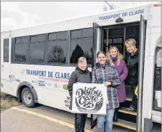  ?? CONTRIBUTE­D ?? Digby Care 25 members Cheryl Ross, Debbie Haight and Michelle Winchester delivered their most recent donation to Le Transport de Clare last week. Accepting on the organizati­on’s behalf was Mandy Rousselle.