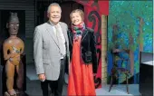  ??  ?? The instigator­s of this latest exhibition, CHB Settlers Museum committee member and volunteer Donald Tipene (Nga¯ ti Kahungunu, Nga¯ ti Kere), and Jana Uhlirova, curator and manager of the museum, pictured at the opening.