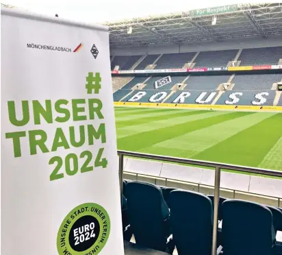  ?? FOTO: JANNIK SORGATZ ?? Der Traum platzte jäh: Für die EM 2024 erhielten aus Nordrhein-westfalen die Stadien in Köln, Düsseldorf, Dortmund und Gelsenkirc­hen den Zuschlag. Mönchengla­dbach landete im Bewerber-ranking nur auf dem 13. Platz.