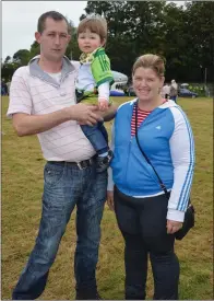  ??  ?? Mikey Dineen, and Irene and Patrick Michael Nyhan braved the elements to support last Sunday’s run.