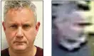  ??  ?? Unmasked: Kevin Bond after his arrest, left, and captured on CCTV in Brockley