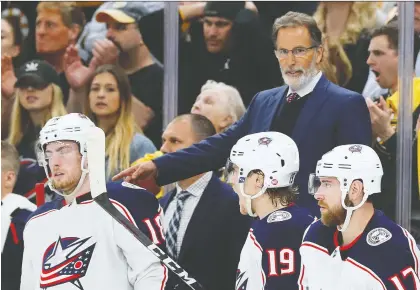  ?? MADDIE MEYER/ GETTY IMAGES FILES ?? Columbus Blue Jackets coach John Tortorella says he's not sure if his team will be able to open the season on Jan. 14 against the Nashville Predators. A total of 19 players missed practice on Friday in accordance with NHL COVID-19 protocols.