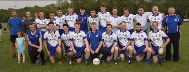  ??  ?? The Aughrim team who defeated Knockanann­a to claim the Dawn Lacey Cup in Aughrim last weekend. Photos: Joe Byrne