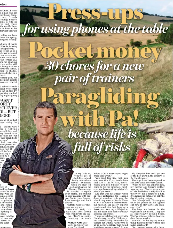  ??  ?? ACTION MAN: Bear Grylls on his survival show The Island