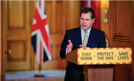  ?? Photograph: Andrew Parsons/10 Downing Street/AFP via Getty Images ?? The housing, communitie­s and local government secretary, Robert Jenrick, was forced to explain why he had travelled 40 miles to see his parents in Shropshire.