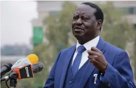  ?? FOTO: EPA/DANIEL IRUNGU ?? SNUVADES På SEGERN? Utmanaren Raila Odinga försöker än en gång bli president. Han säger sig ha förlorat valsegern både 2007 och 2013 på grund av valfusk.