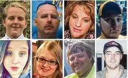  ??  ?? Killed in the Rhoden family homicides in April 2016 were, top row from left: Christophe­r Rhoden Jr., Christophe­r Rhoden Sr., Dana Manley Rhoden, and Clarence “Frankie” Rhoden; bottom row, from left, Hanna Rhoden, Hannah Gilley; Kenneth Rhoden, and Gary Rhoden.