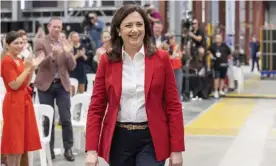  ??  ?? Queensland premier Annastacia Palaszczuk at the Labor election campaign launch in Brisbane on 18 October. Her success with handling the coronaviru­s pandemic has pleased older voters, who traditiona­lly support the LNP. Photograph: Glenn Hunt/AAP