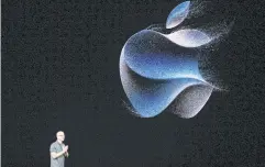 ?? AFP ?? Tim Cook, chief executive officer of Apple Inc, speaks in Cupertino, California, in September.
