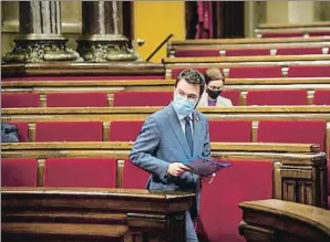  ?? DAVID ZORRAKINO / EP ?? El vicepresid­ente en funciones, Pere Aragonès, esta semana en el Parlament