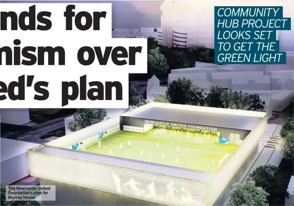  ??  ?? The Newcastle United Foundation’s plan for Murray House