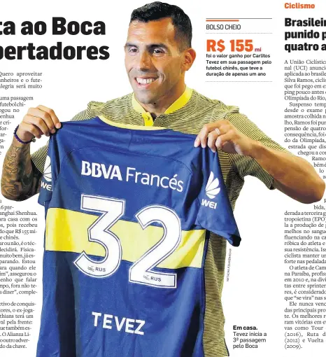  ?? NATACHAPIS­ARENKO/AP ?? Em casa. Tevez inicia a 3ª passagem pelo Boca