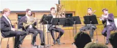  ?? FOTO: JOHANNES RAHN ?? Ein junges Ensemble mit hohem Niveau: Bright Brass begeistert­e mit moderner Blasmusik.