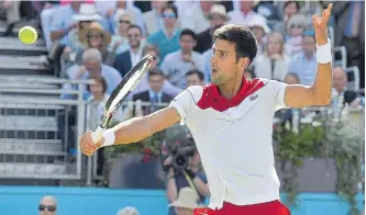  ?? AFP ?? La raqueta de Serbia no suma títulos en Queen’s, solo fue subcampeón en 2008 (cayó ante Nadal).