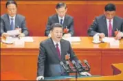  ?? AFP ?? ▪ Chinese President Xi Jinping speaks during the closing session of the National People's Congress.