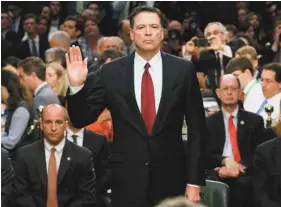  ?? MARK WILSON / GETTY IMAGES NORTH AMERICA / AFP ?? L’ex-patron du FBI James Comey dresse le portrait d’un président à l’attitude mafieuse.