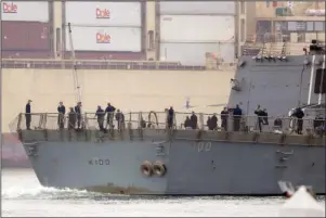  ?? The Associated Press ?? USS KIDD: The USS Kidd passes downtown San Diego as it returns to Naval Base San Diego, Tuesday, as seen from Coronado, Calif.