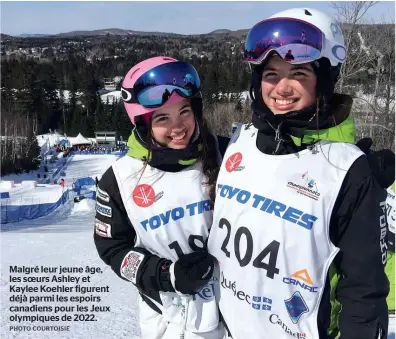  ??  ?? Malgré leur jeune âge, les soeurs Ashley et Kaylee Koehler figurent déjà parmi les espoirs canadiens pour les Jeux olympiques de 2022.