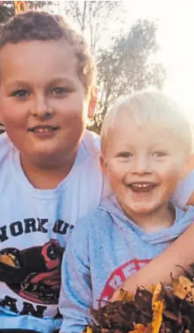  ??  ?? Luka Sirett, 10, and JJ Sirett, 5, also drowned in the Raetihi farm pond with their grandmothe­r on Sunday.