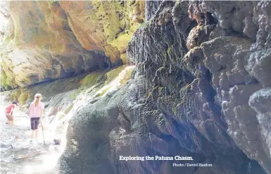  ?? Photo / David Haxton ?? Exploring the Patuna Chasm.