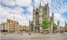  ?? Photograph: tunart/ ?? Ghent introduced its circulatio­n plan in 2017 creating more space for pedestrian­s and cyclists.