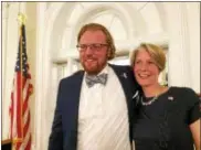  ?? PAUL POST — PPOST@DIGITALFIR­STMEDIA.COM ?? Democrat candidates Patrick Nelson, left, and Emily Martz, right, have pledged to support congressio­nal primary winner Tedra Cobb’s campaign against incumbent U.S. Rep. Elise Stefanik, R-Willsboro.