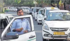  ?? VIPIN KUMAR/HT ?? Cabbies at Jantar Mantar, February 14. Ola and Uber have run into problems with drivers who see themselves not as microentre­preneurs but employees