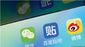  ??  ?? Íconos de WeChat, Baidu Tieba y Weibo.