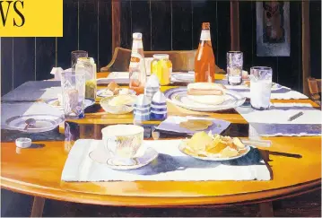 ?? PHOTOS: THE CANADIAN PRESS/HO/ART GALLERY OF NOVA SCOTIA ?? East Coast painter Mary Pratt’s vivid depictions of everyday objects won her internatio­nal acclaim. At top is her painting “Supper Table” and above left is “Jelly Shelf.” Pratt died Tuesday at age 83.