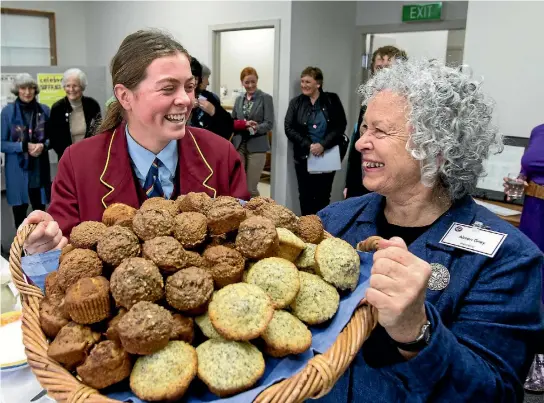  ?? PHOTO: JOHN BISSET/ STUFF ?? National Council of Women South Canterbury branch president Alison Gray (right) and Grace Moore at the Womens’ Suffrage Day breakfast.